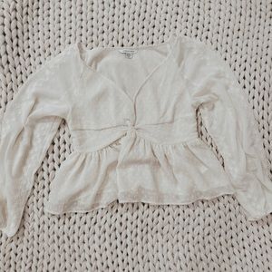American Eagle Outfitters Baby Doll Top in Ivory